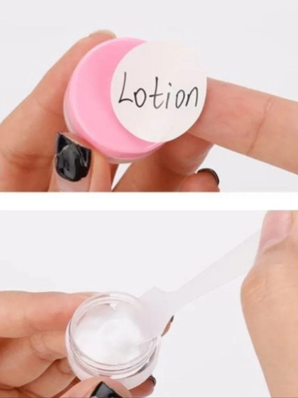 Pink Travel Cosmetic Jars with Spatulas